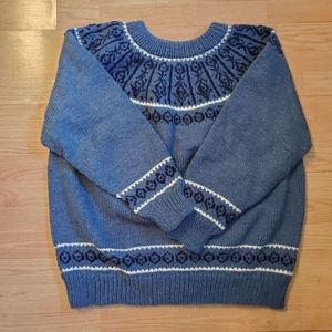 Large hand knitted vintage wool sweater
